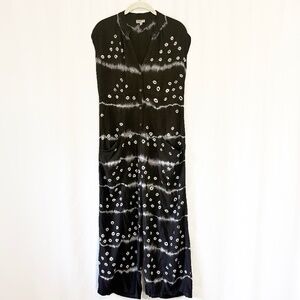 The Odells Black Bohemian Tie Dye Print Sleeveless Jumpsuit Size Small